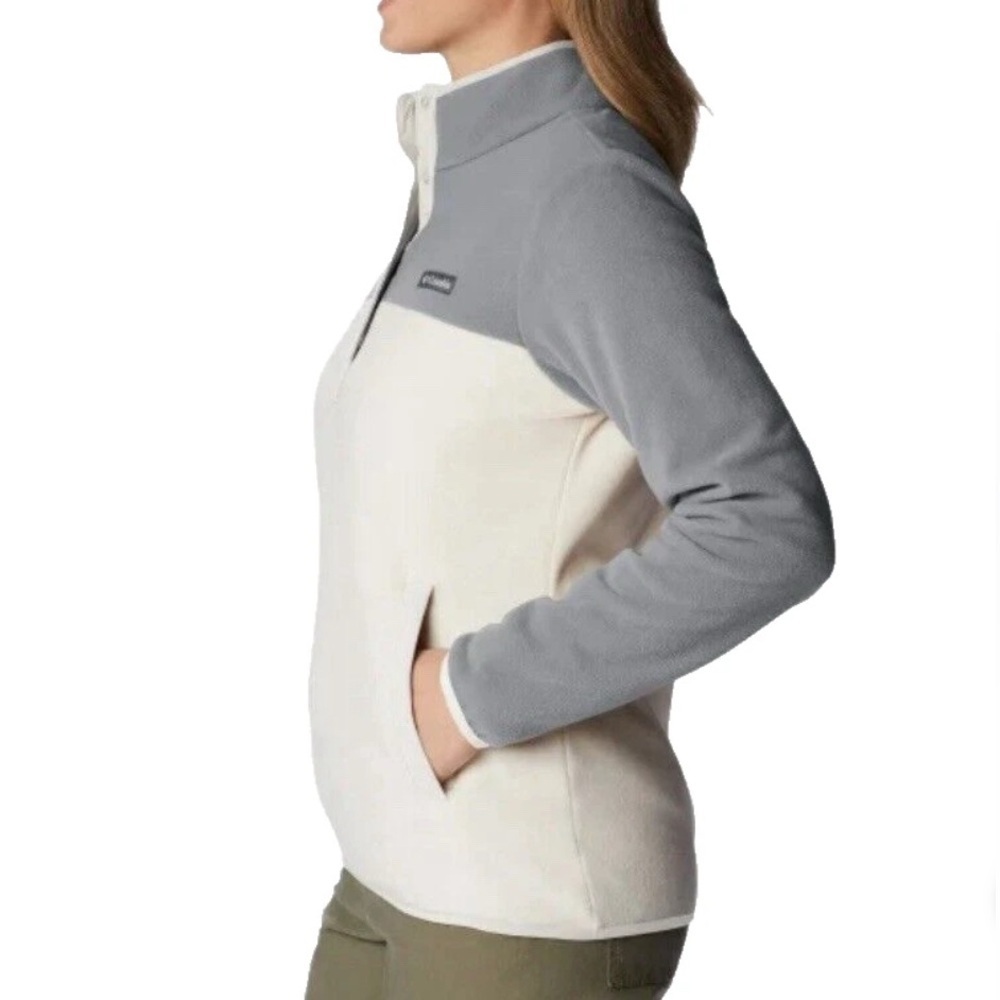 Columbia Women's Benton Springs Half Snap Pullover Chalk City Grey XL - Picture 4 of 15